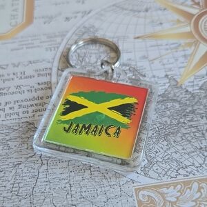 Jamaica Flag Keychain - Red Orange Yellow Green